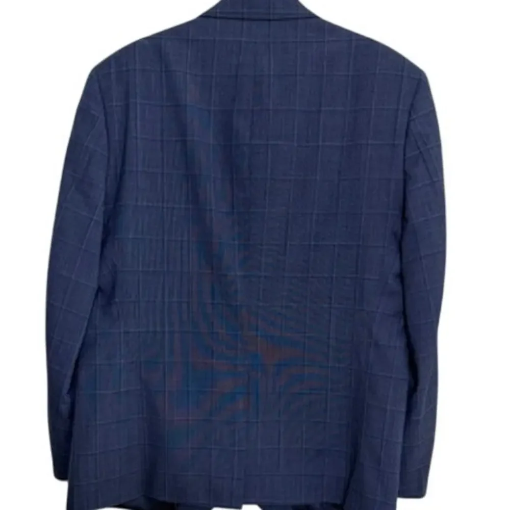 Lauren Ralph Lauren Mens Blazer Blue Plaid Sport Coat 44R Classic Wool
